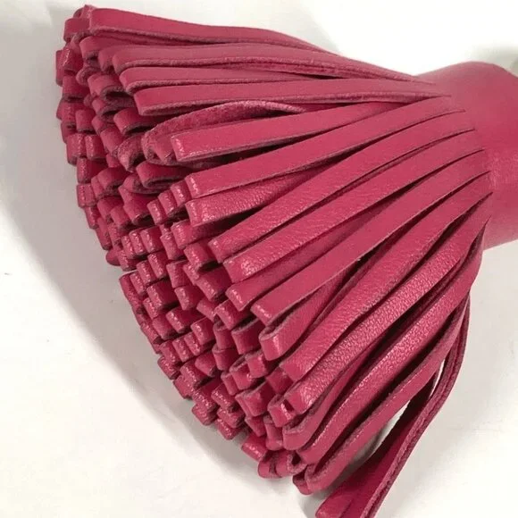 HERMES Fringe tassel Carmen Bag Charm Key Holder Leather / Metal pink - Picture 6 of 8